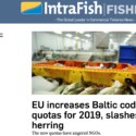 Intrafish: EU increases Baltic cod quotas for 2019, slashes herring