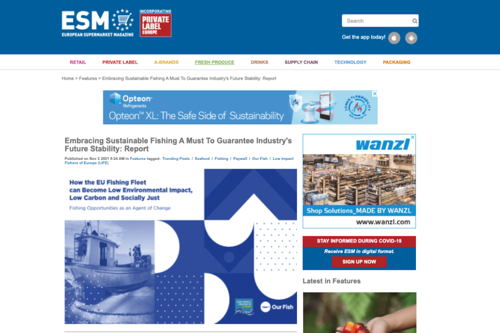 European Supermarket Magazine: Embracing Sustainable Fishing A Must To Guarantee Industry's Future Stability: Report