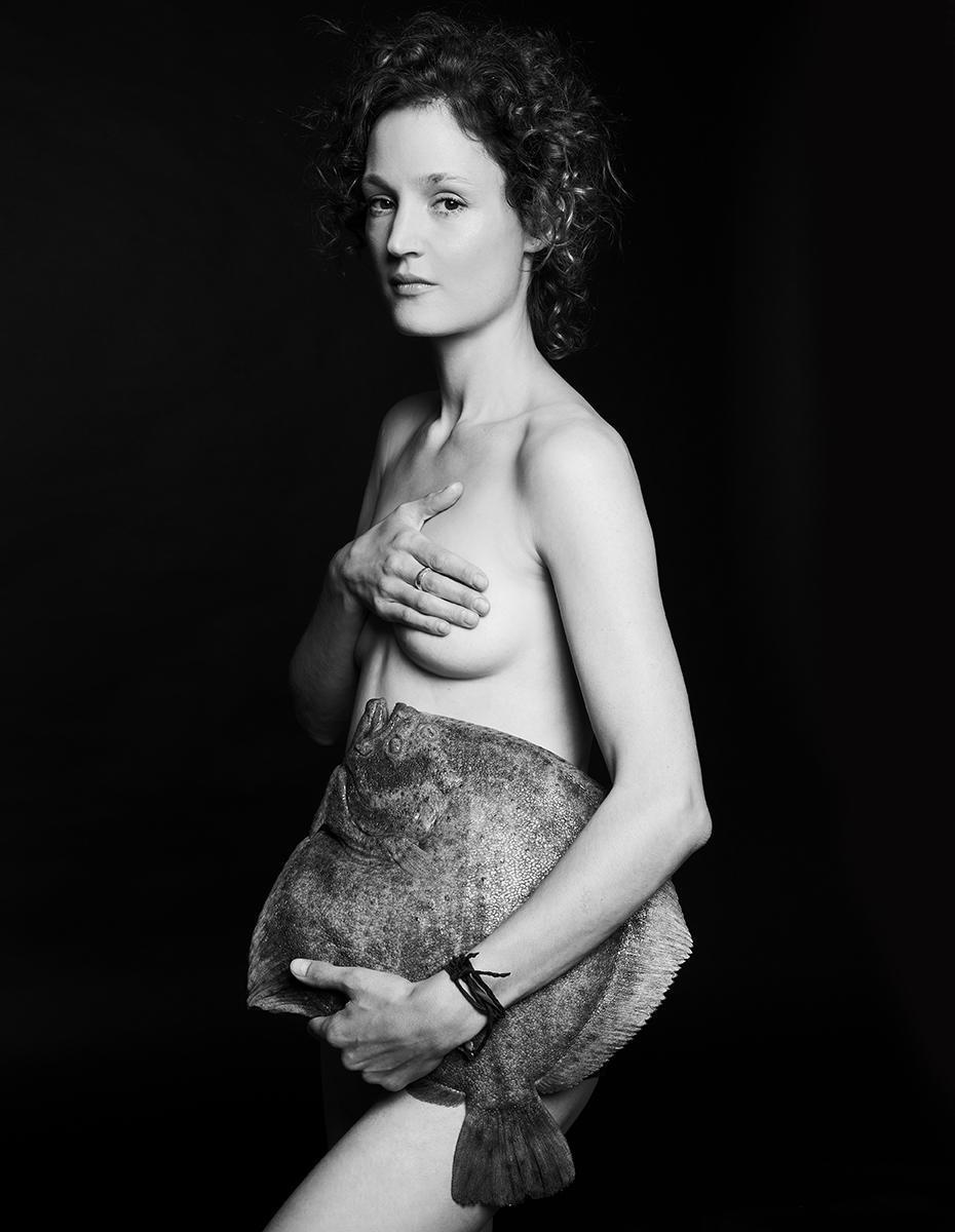 Fishlove: Vicky Krieps with turbot, Alan Gelati, 2018