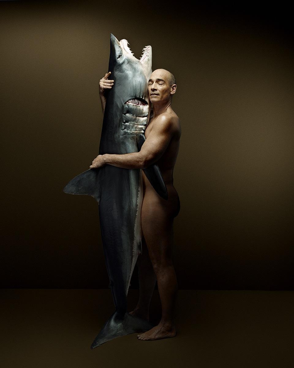 Fishlove: Jean-March Barr with Mako Shark, 2013, Denis Rouvre