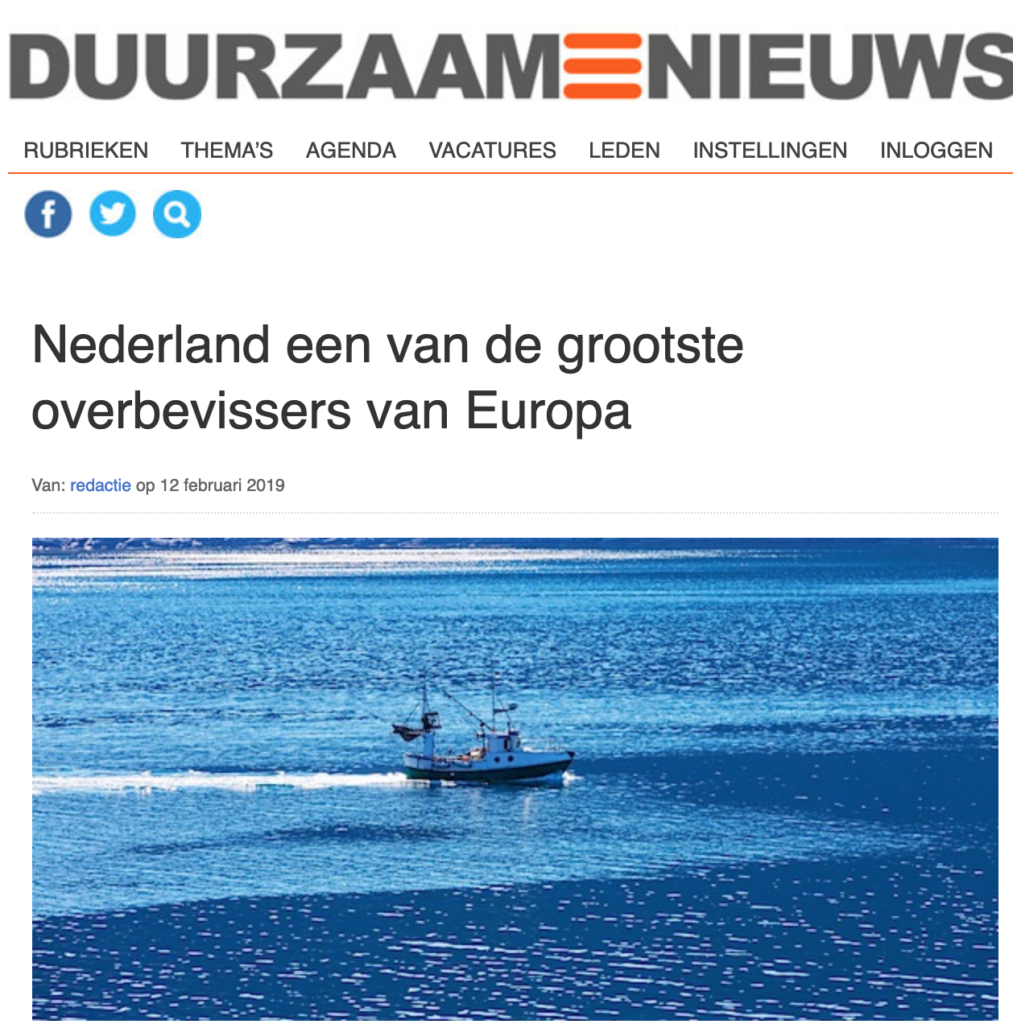 "Nederland een van de grootste overbevissers van Europa "