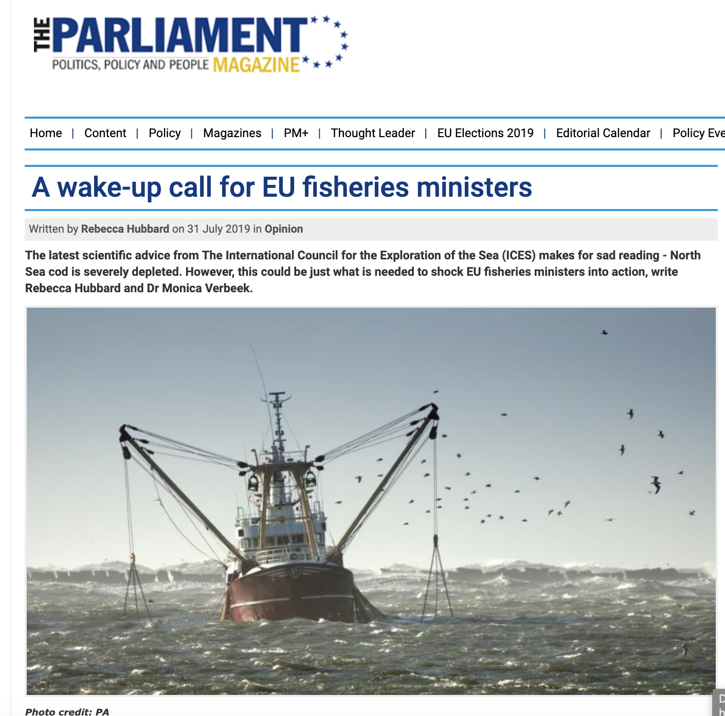 A wake-up call for EU fisheries ministers