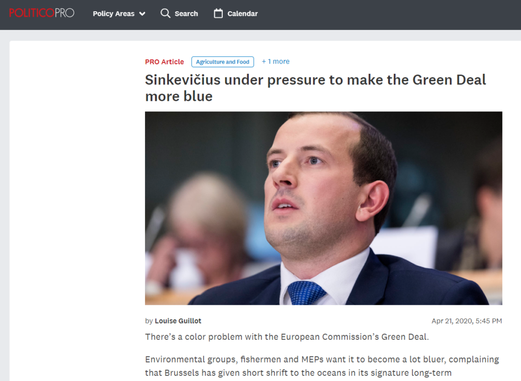 Sinkevičius under pressure to make the Green Deal more blue