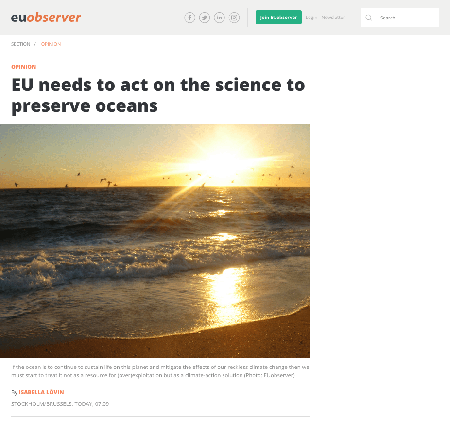 EU needs to act on the science to preserve oceans