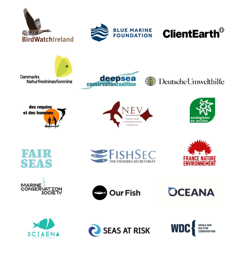 NGO logos: Civil Society Urges You to End Overfishing of Shared Stocks