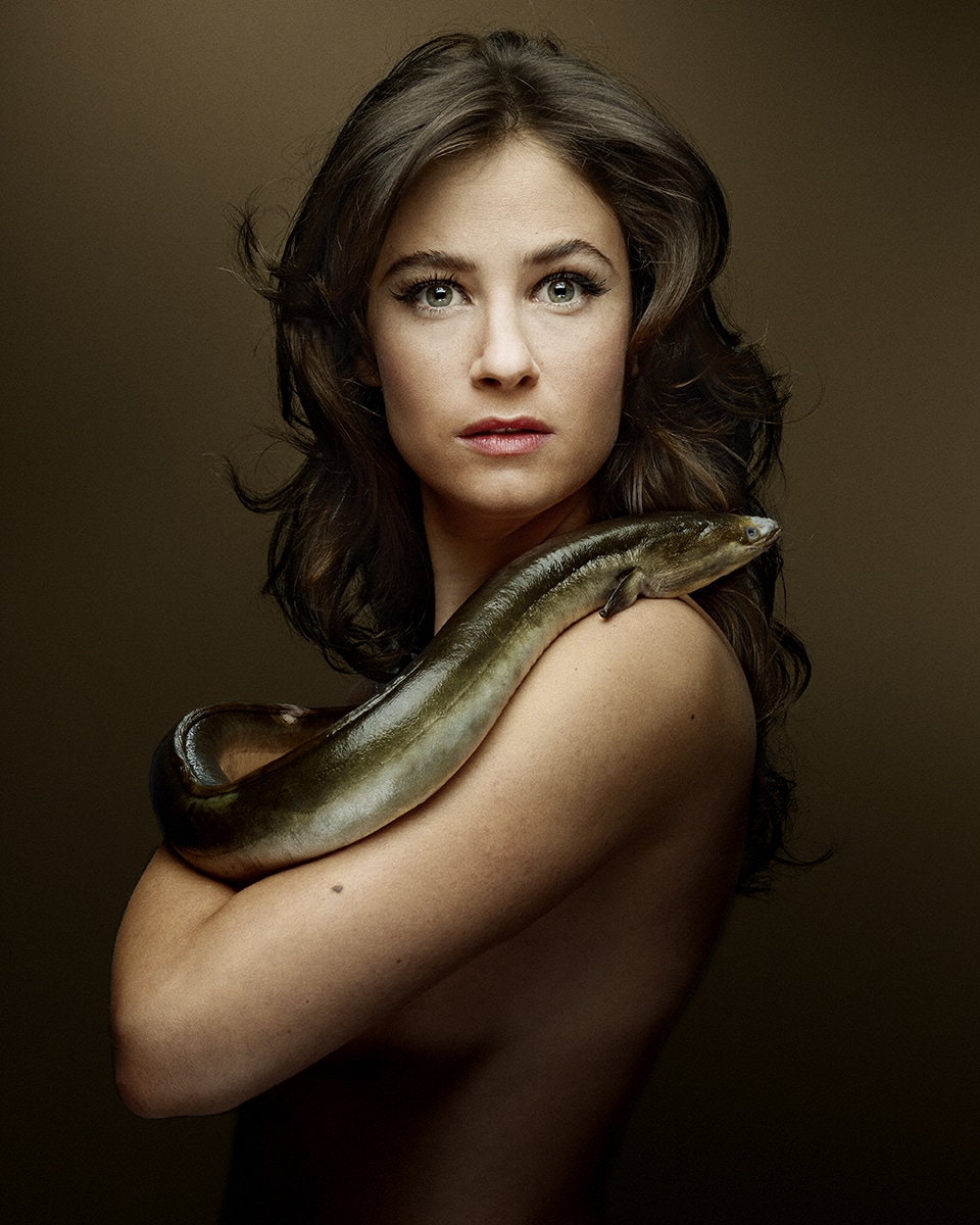 Fishlove: Mélanie Bernier with European Eel, 2013, Denis Rouvre