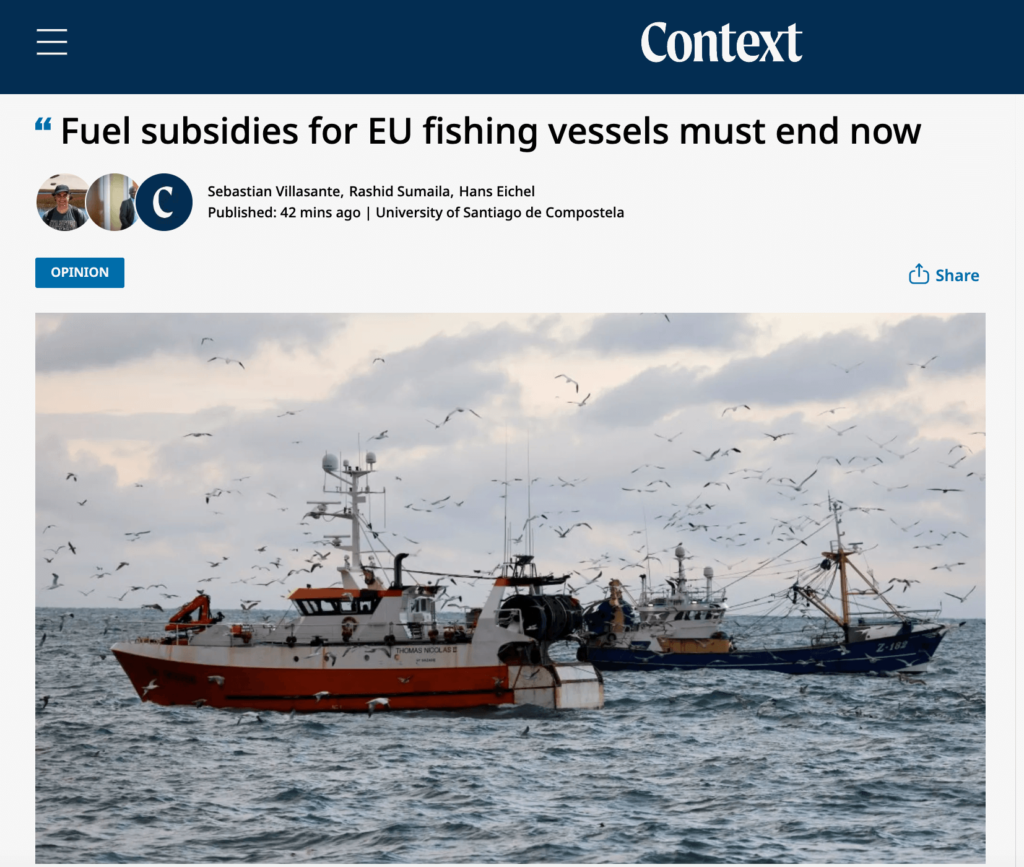 Reuters Context: "Fuel subsidies for EU fishing vessels must end now"